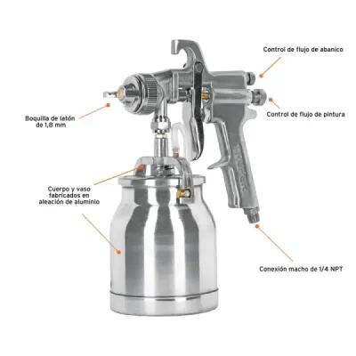 Pistola Para Pintar Hvhp De 1000 Ml, Tobera De 1.8 Mm Truper