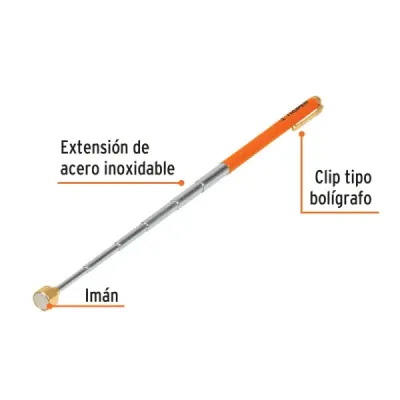 Imán Extensible De Latón 13 Cm Hasta 63 Cm, Levanta 1.5 Kg Truper