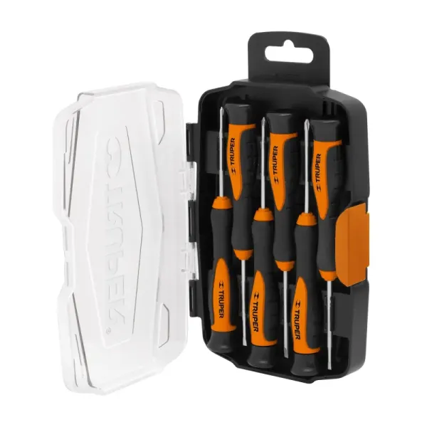 Juego De 6 Destornilladores Largos De Precisión Con Estuche Truper (JOY-6L - 14156)