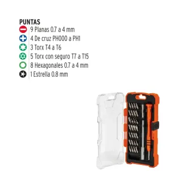 Destornillador Joyero 30 Piezas Xbox Ps4 Pin De Seguridad Truper