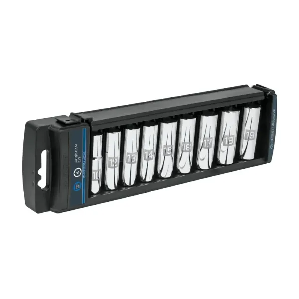 Juego De 9 Copas Estándar Largas Métricas, Cuadrante 3/8" Truper (JD-3/8X9LM - 14173)