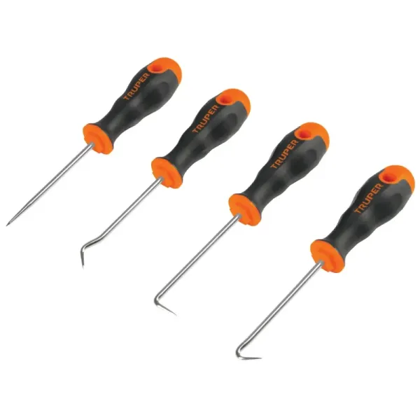 Set 4 Puntas Ganchos Multiusos Truper Punzón Recto Y Curvo (GAN-4 - 14210)