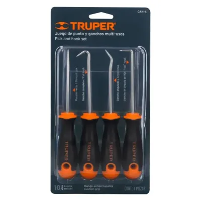 Set 4 Puntas Ganchos Multiusos Truper Punzón Recto Y Curvo