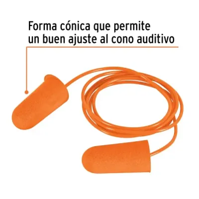 Tapones Para Oído Con Espuma De Poliuretano, Incluye Cordón Truper