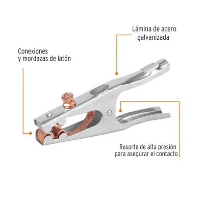Pinza Para Tierra Soldador De 500 A Con Mordazas De Latón Truper