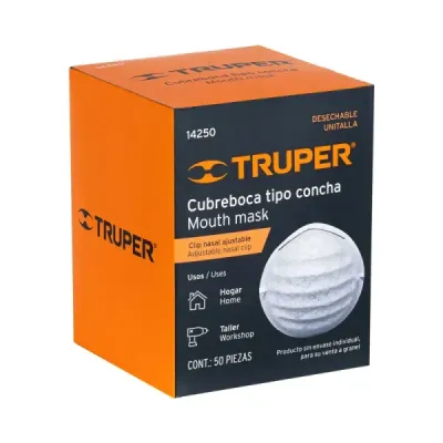 50 Tapabocas Para Polvo De Uso Profesional Con Ajuste Nasal Truper