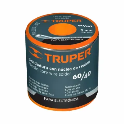 Soldadura De Estaño Para Electrónica 60/40, Núcleo De Resina Truper
