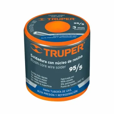 Soldadura Para Tubería De Gas 95/5, Núcleo De Resina Truper