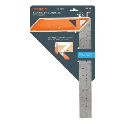 Escuadra Para Carpintero De 12" (30 Cm) En Acero Inoxidable Truper