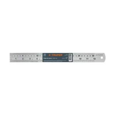 Regla De Acero Inoxidable De 12" (30 Cm) Grabada En Relieve Truper