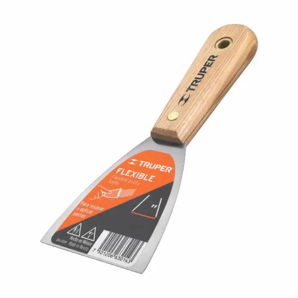 Espátula Flexible De 3 Cm Mango De Madera Hickory Americano Truper (ET-1F - 14447)