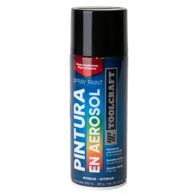 Pintura Aerosol Negro Mate Toolcraft 400 Ml Sin Plomo