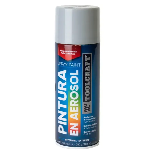 Pintura Aerosol Gris Plata Metalizado Toolcraft 400 Ml (TC1645)