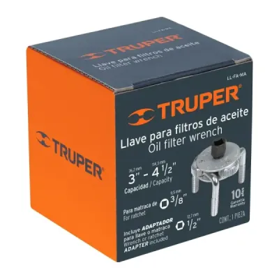 Llave 3 Puntos Para Filtro De Aceite 76 Mm A 114 Mm Truper