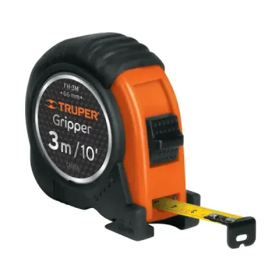 Flexómetro Gripper De 3 Metros Anti-Impacto, Uso Profesional Truper