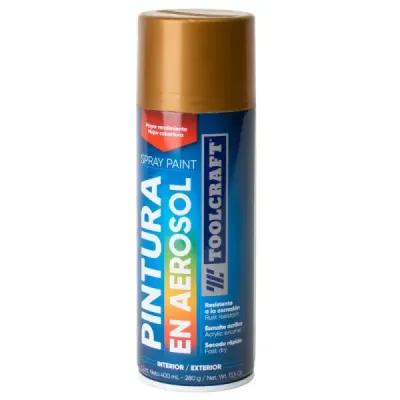 Pintura Aerosol Oro Brillante Metalizado Toolcraft 400 Ml