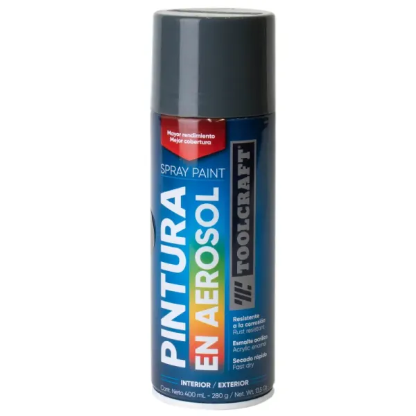 Pintura Aerosol Gris Máquina Toolcraft 400 Ml Sin Plomo (TC1649)
