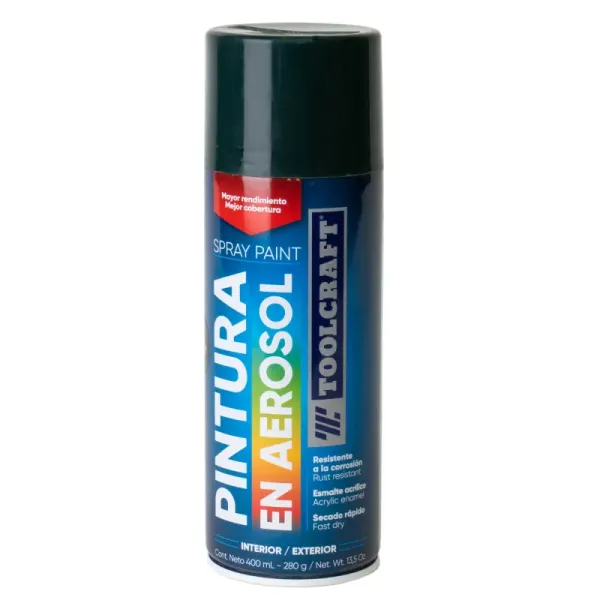 Pintura Aerosol Verde Bosque Toolcraft 400 Ml Sin Plomo (TC1652)