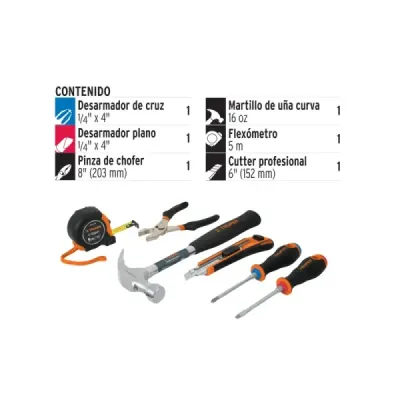 Juego De Herramientas Con 6 Piezas, Hogar, Oficinas Y Carro Truper