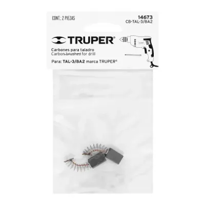 2 Carbones De Repuesto Para Taladro Truper Tal-3/8a2