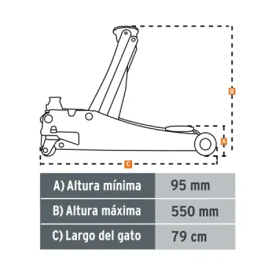 Gato Hidráulico Zorra 3.5 Toneladas Truper Doble Bomba