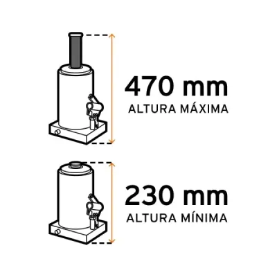 Gato Botella 8 Toneladas Para Uso Vertical Y Horizontal Truper