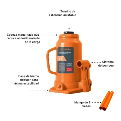 Gato Botella 21 Toneladas Para Uso Vertical Y Horizontal Truper