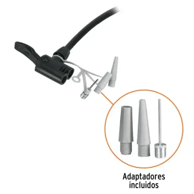Bomba Manual Para Bicicleta En Acero Inoxidable Con Válvulas Truper