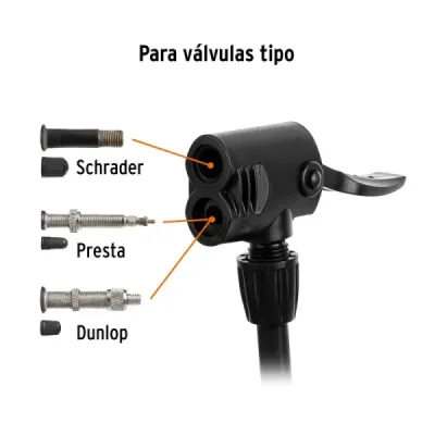 Bomba Manual Para Bicicleta En Acero Inoxidable Con Válvulas Truper