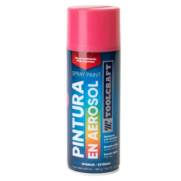 Pintura Aerosol Rosa Brillante Toolcraft 400 Ml Sin Plomo (TC1667)