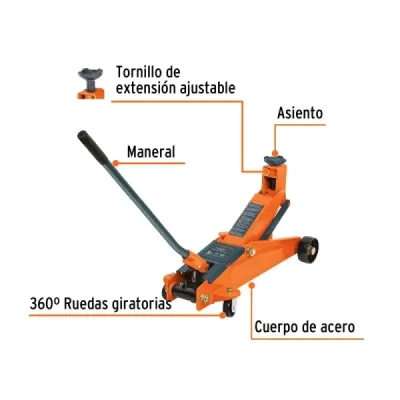 Gato Hidráulico Tipo Zorra 57 Movimientos 3 Toneladas Maleta Truper