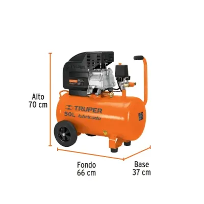 Compresor De Aire De 3.1/2 Hp, 50 Litros Con Bobina De Cobre Truper