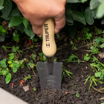 Set 4 Herramientas De Jardín Mango De Madera Y Organizador Truper