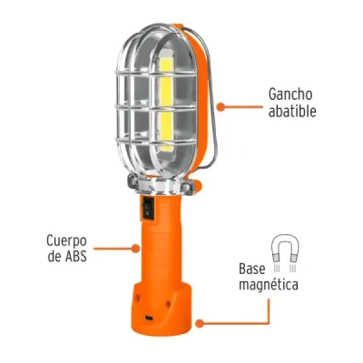 Linterna Taller Recargable 280 Lm Truper Con Base Magnética