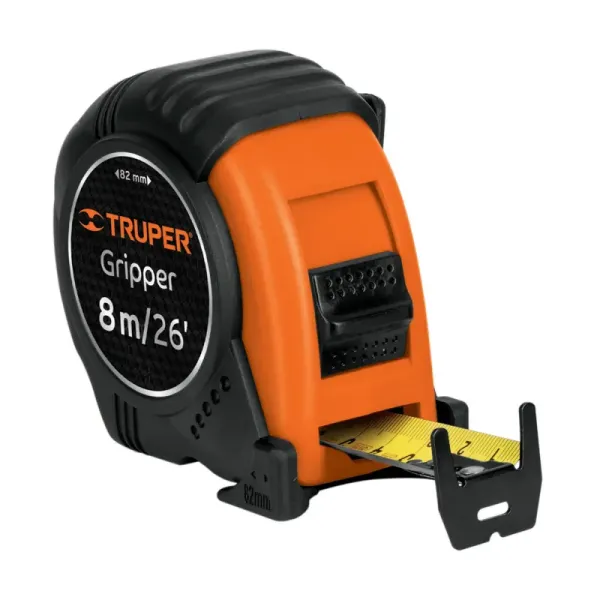 Flexómetro Gripper De 8 Metros Anti-Impacto, Uso Profesional Truper (FH-8ME - 15389)