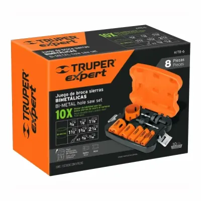 Juego Sierra Copas Bimetálicas 8 Piezas Truper Con Estuche