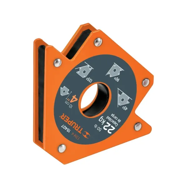 Escuadra Magnética De 4" Protector De Nylon, Soporta 22 Kg Truper (ESM-4 - 15407)