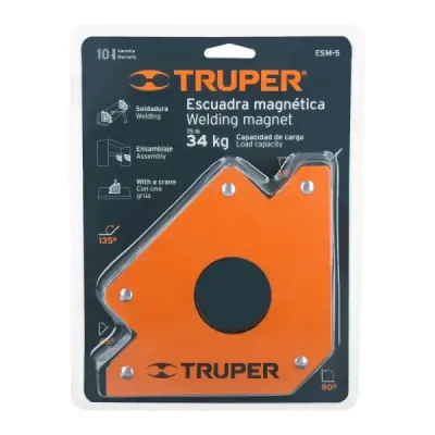 Escuadra Magnética De 5" Protector De Nylon, Soporta 34 Kg Truper