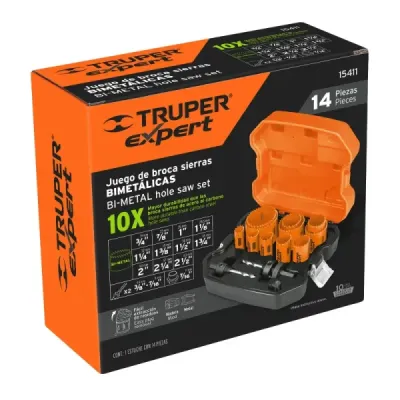 Juego Sierra Copas Bimetálicas 13 Piezas Truper Con Estuche