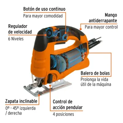 Sierra Caladora Profesional De 550 W Con Zanco Tipo T Truper