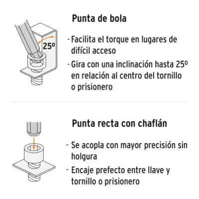 Juego De 7 Llaves Bristol Extralargas Punta Bola Métricas Truper
