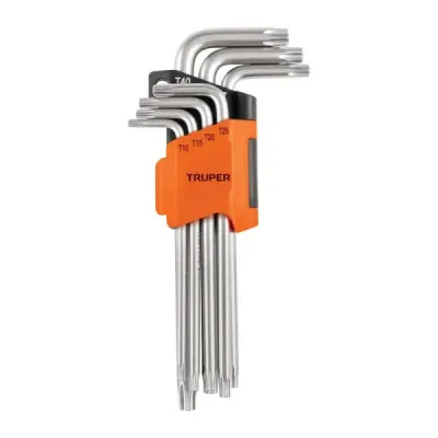 Juego De 7 Llaves Torx Largas, Incluye Estuche Organizador Truper