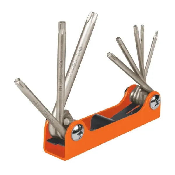 Juego De 8 Llaves Torx, Incluye Estuche Tipo Navaja Truper (TORX-8 - 15569)