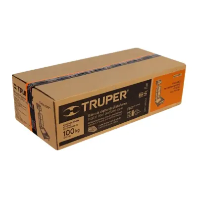 Báscula De Plataforma Plegable 100 Kg Recargable Con Display Truper