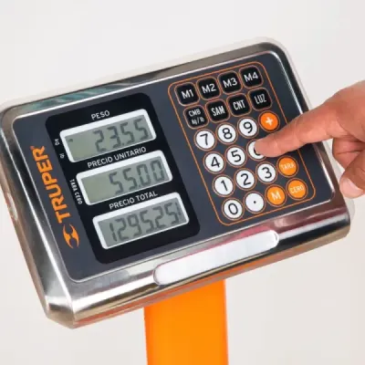Báscula De Plataforma Plegable 200 Kg Recargable Con Display Truper