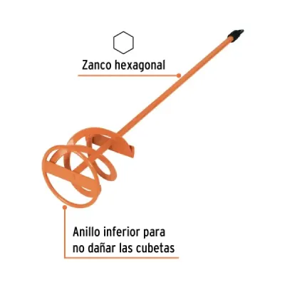 Mezclador Revolvedor Pintura 10x55cm Truper Taladro 1/2'